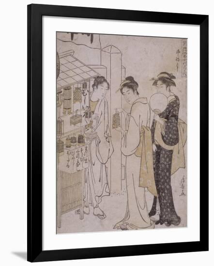 Le mois de juin, mois où l'on attend le vent-Torii Kiyonaga-Framed Giclee Print