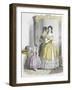 Le Moniteur de la mode (planche 13): sans titre (toilette pour dame et robe de fillette)-Jules David-Framed Giclee Print