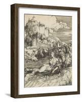 Le monstre marin (L'Enlèvement d'Amymoné)-Albrecht Dürer-Framed Giclee Print