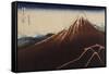 Le Mont Fuji sous l'orage avec des éclairs-Katsushika Hokusai-Framed Stretched Canvas