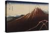 Le Mont Fuji sous l'orage avec des éclairs-Katsushika Hokusai-Stretched Canvas