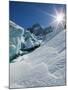 Le Montenvers, Winter Mer de Glace Glacier Ice Cave, Mont Blanc, France-Walter Bibikow-Mounted Photographic Print