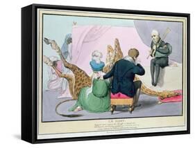 Le Mort', George IV (1762-1830), Caricature of the King Grieving the Death of the Giraffe-John Doyle-Framed Stretched Canvas