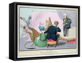 Le Mort', George IV (1762-1830), Caricature of the King Grieving the Death of the Giraffe-John Doyle-Framed Stretched Canvas