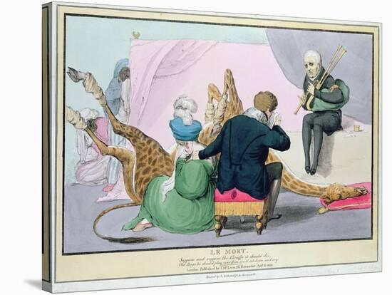 Le Mort', George IV (1762-1830), Caricature of the King Grieving the Death of the Giraffe-John Doyle-Stretched Canvas