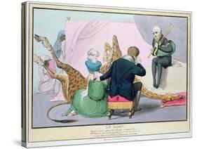 Le Mort', George IV (1762-1830), Caricature of the King Grieving the Death of the Giraffe-John Doyle-Stretched Canvas