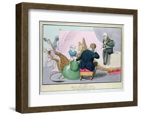 Le Mort', George IV (1762-1830), Caricature of the King Grieving the Death of the Giraffe-John Doyle-Framed Giclee Print