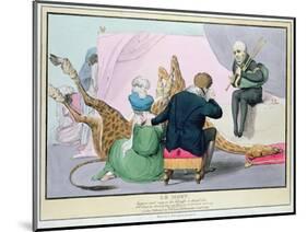 Le Mort', George IV (1762-1830), Caricature of the King Grieving the Death of the Giraffe-John Doyle-Mounted Giclee Print