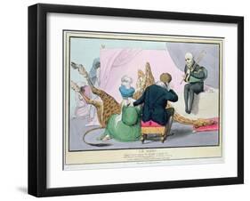 Le Mort', George IV (1762-1830), Caricature of the King Grieving the Death of the Giraffe-John Doyle-Framed Giclee Print