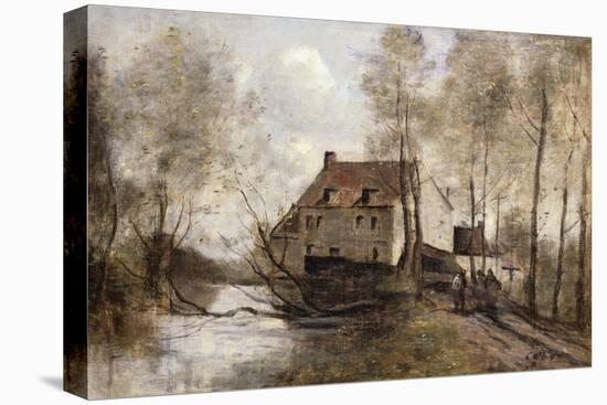 Le Moulin Brule, Planque, Near Douai-Jean-Baptiste-Camille Corot-Stretched Canvas