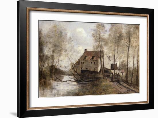 Le Moulin Brule, Planque, Near Douai-Jean-Baptiste-Camille Corot-Framed Giclee Print