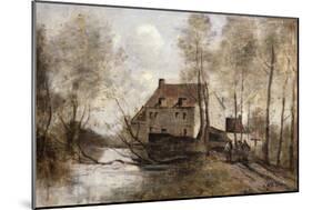 Le Moulin Brule, Planque, Near Douai-Jean-Baptiste-Camille Corot-Mounted Giclee Print