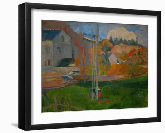 Le moulin David, paysage de Bretagne - The Mill David, landscape in Brittany, 1894 Canvas-Paul Gauguin-Framed Giclee Print