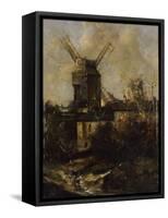 Le Moulin de la Galette, à Montmatre-Antoine Vollon-Framed Stretched Canvas