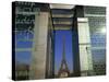 Le Mur Pour La Paix and the Eiffel Tower, Parc Du Champ De Mar, Paris, France-Neale Clarke-Stretched Canvas
