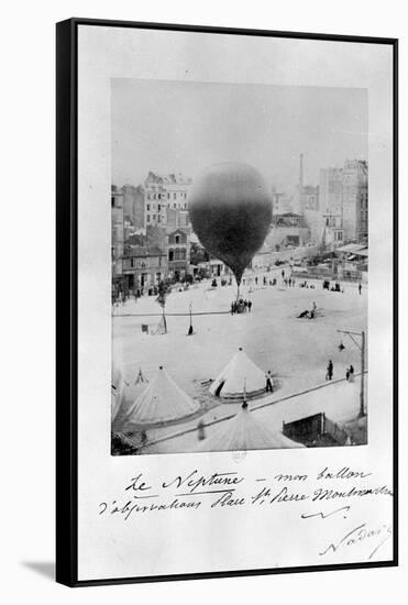 Le Neptune Hot Air Balloon Taking Off from Place St Pierre in Montmatre During the Siege of…-Nadar-Framed Stretched Canvas