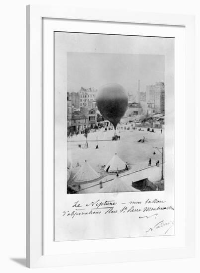 Le Neptune Hot Air Balloon Taking Off from Place St Pierre in Montmatre During the Siege of…-Nadar-Framed Photographic Print