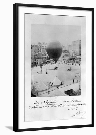 Le Neptune Hot Air Balloon Taking Off from Place St Pierre in Montmatre During the Siege of…-Nadar-Framed Photographic Print