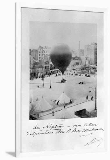 Le Neptune Hot Air Balloon Taking Off from Place St Pierre in Montmatre During the Siege of…-Nadar-Framed Photographic Print