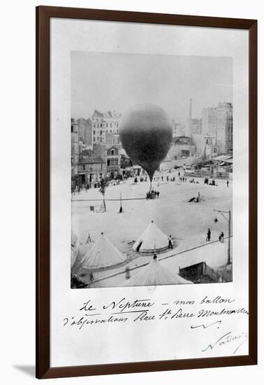 Le Neptune Hot Air Balloon Taking Off from Place St Pierre in Montmatre During the Siege of…-Nadar-Framed Photographic Print