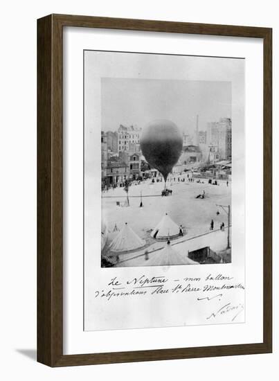 Le Neptune Hot Air Balloon Taking Off from Place St Pierre in Montmatre During the Siege of…-Nadar-Framed Premium Photographic Print