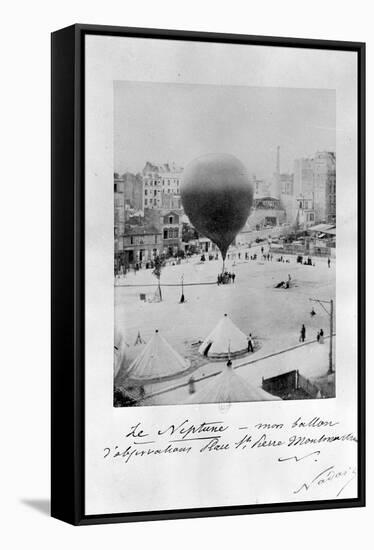 Le Neptune Hot Air Balloon Taking Off from Place St Pierre in Montmatre During the Siege of…-Nadar-Framed Stretched Canvas