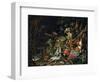 Le nid de pinsons-fish, reptiles and a dead squirrel among plants and trees; a nest of chaffinchs.-Abraham Mignon-Framed Giclee Print