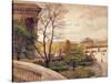 Le Palais de l'Industrie vu d'une terrasse de la chambre des députés (1886)-Edmond Debon-Stretched Canvas