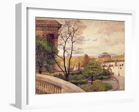 Le Palais de l'Industrie vu d'une terrasse de la chambre des députés (1886)-Edmond Debon-Framed Giclee Print