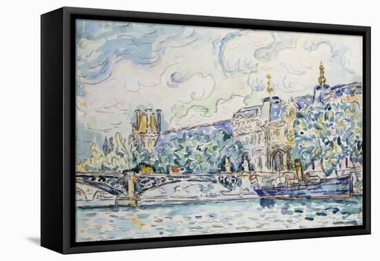 Le Palais du Louvre-Paul Signac-Framed Stretched Canvas