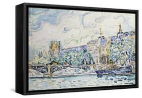 Le Palais du Louvre-Paul Signac-Framed Stretched Canvas