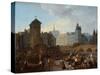 Le Palais et la pompe Notre-Dame, vers 1790-Jacques Albert Senave-Stretched Canvas