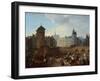 Le Palais et la pompe Notre-Dame, vers 1790-Jacques Albert Senave-Framed Giclee Print