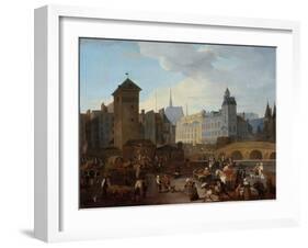 Le Palais et la pompe Notre-Dame, vers 1790-Jacques Albert Senave-Framed Giclee Print