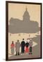 Le Pantheon Art Deco Scene - Paris, France-Lantern Press-Framed Art Print