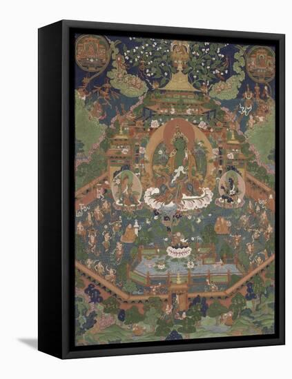 Le paradis de Cyâmatara (Tara verte)-null-Framed Stretched Canvas