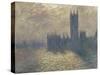 Le Parlement à Londres, ciel orageux-Claude Monet-Stretched Canvas