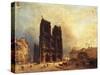 Le parvis de Notre-Dame, vers 1835-Domenico Ferri-Stretched Canvas