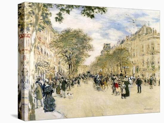 Le pavillon de Hanovre et le boulevard des Italiens à Paris-Jean-François Raffaëlli-Stretched Canvas