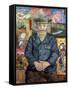 Le pere Tanguy-Vincent van Gogh-Framed Stretched Canvas
