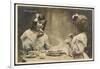 Le Petit Dejeuner Two Little French Girls Start the Day with Coffee and Toast-null-Framed Photographic Print