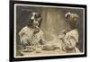 Le Petit Dejeuner Two Little French Girls Start the Day with Coffee and Toast-null-Framed Photographic Print