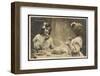 Le Petit Dejeuner Two Little French Girls Start the Day with Coffee and Toast-null-Framed Photographic Print