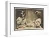 Le Petit Dejeuner Two Little French Girls Start the Day with Coffee and Toast-null-Framed Photographic Print