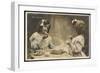 Le Petit Dejeuner Two Little French Girls Start the Day with Coffee and Toast-null-Framed Photographic Print