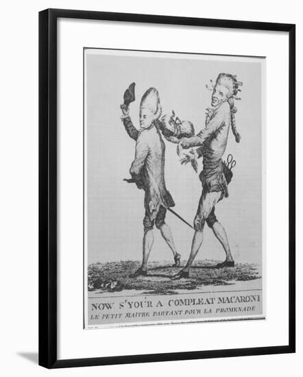 Le Petit Maitre Pertant Pour La Promenade, Caricature of Hairdressing of So-Called "Macaroni"-null-Framed Giclee Print