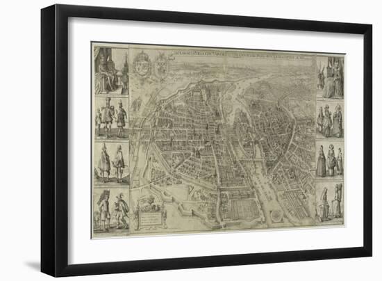 Le Plan de la ville, cité et fauxbourgs de Paris-Matthaus Merian-Framed Giclee Print