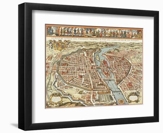 Le plan de la ville, université, faubourgs de Paris, avec la description de son antiquité, 1630-Melchior Tavernier-Framed Giclee Print