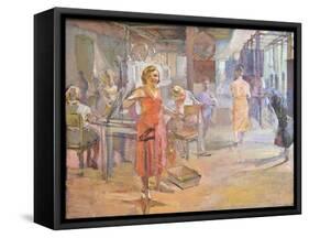 Le Plan Quinquennal - the Electrical Factory  Svetlana  in Leningrad Par Sittaro, Alexei Gumbertovi-Alexei Gumbertovich Sittaro-Framed Stretched Canvas