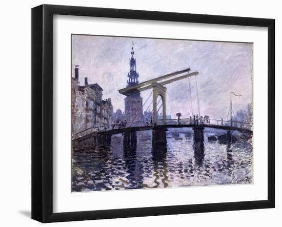 Le Pont, Amsterdam, 1870-71-Claude Monet-Framed Giclee Print